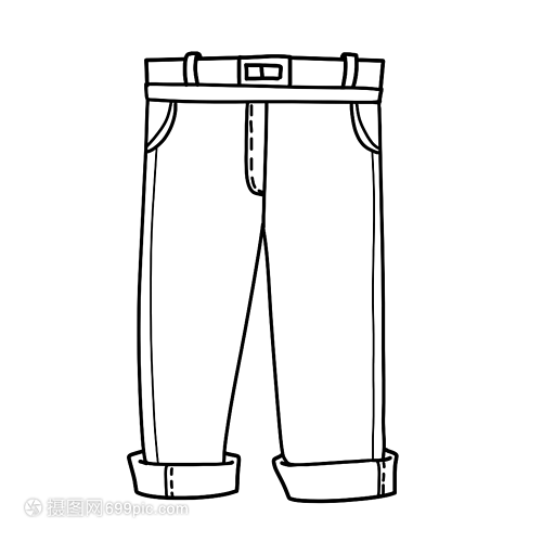 男士长裤与家用电器的简笔画线稿绘制指南